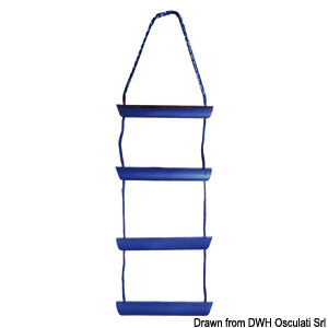 Blue nylon cord ladder, 5 polycarbonate steps